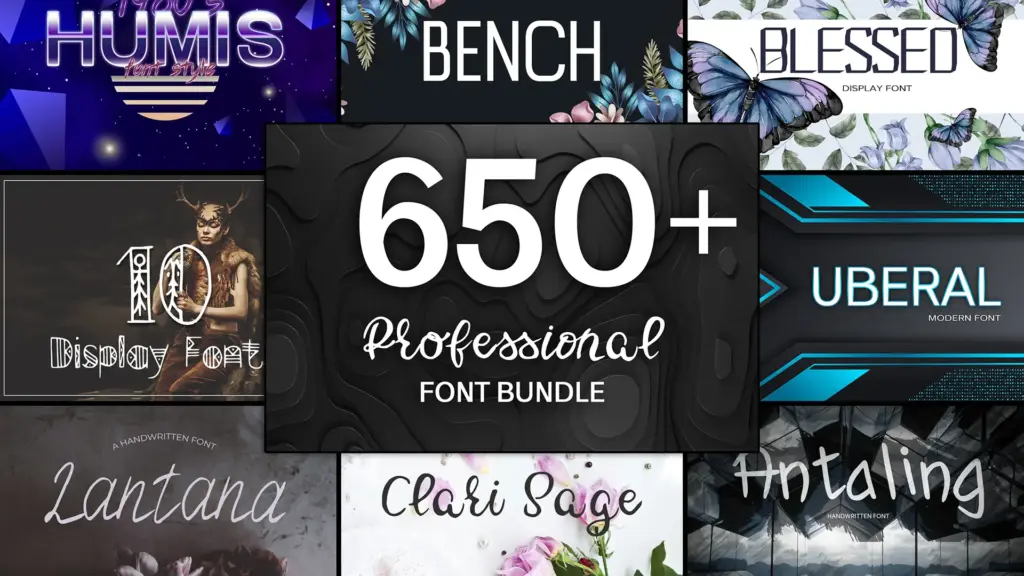 650 Professional Font Bundle