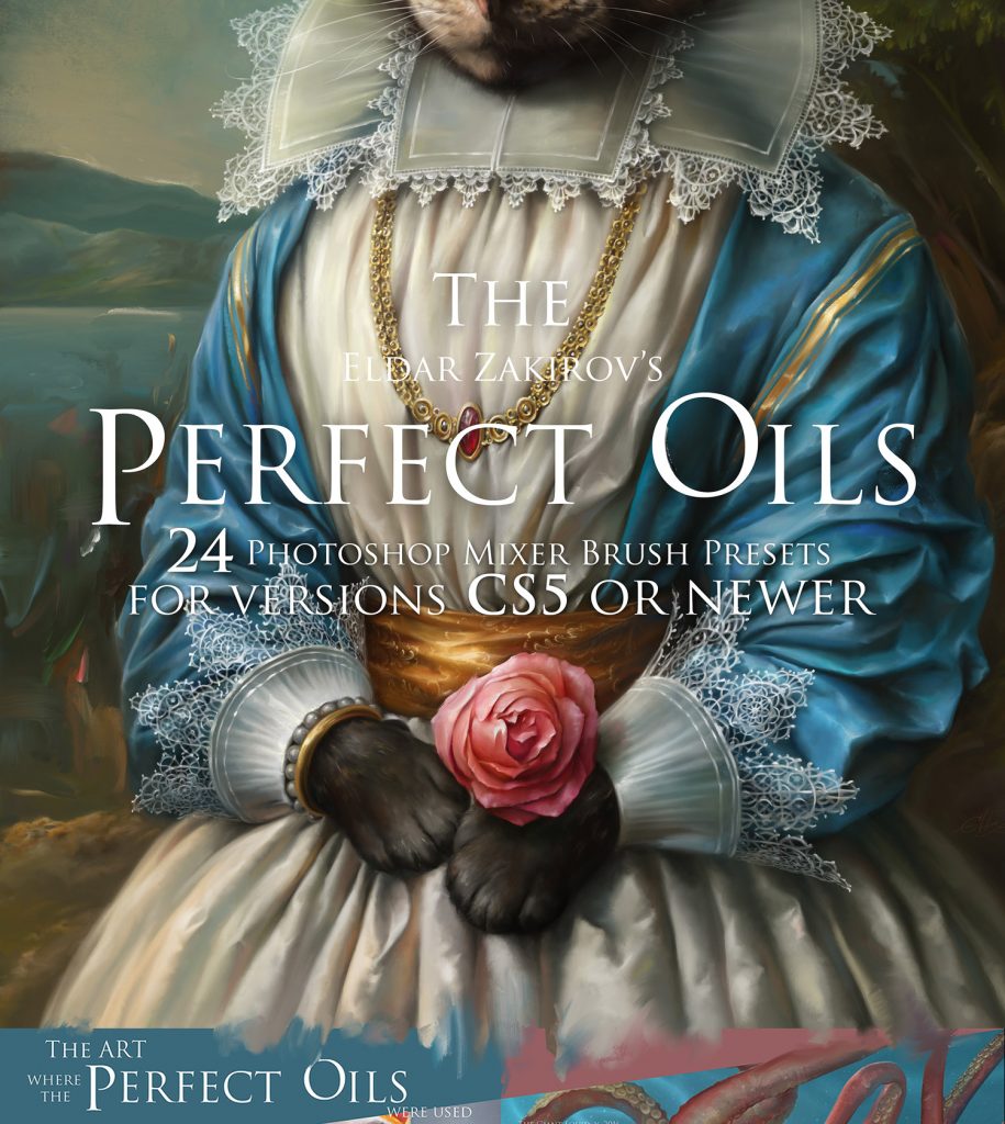 The Perfect Oil Bundle With 24 Photoshop Mixer Brushes - Cover Page