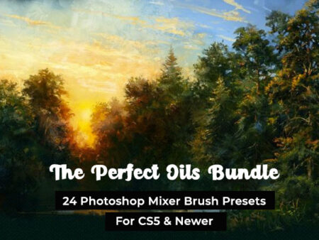 The Perfect Oils Bundle With 24 Photoshop Mixer Brush Presets [Lifetime Access]