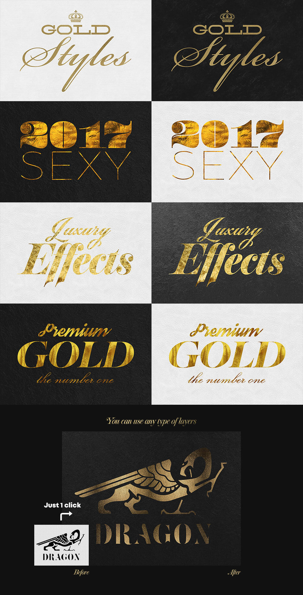 The Golden Foil Text Effects Bundle - Gold Text Effects Vol. 3 Preview - 2