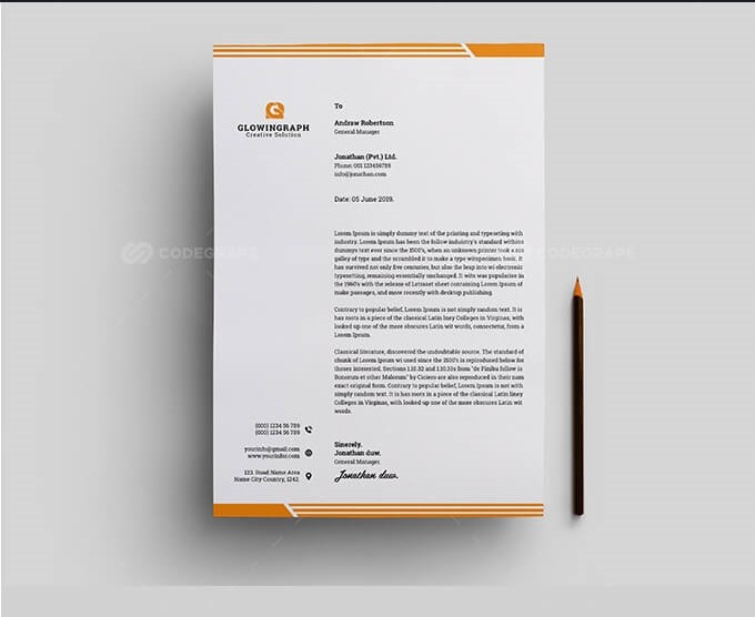 letterhead template in print template Bundle