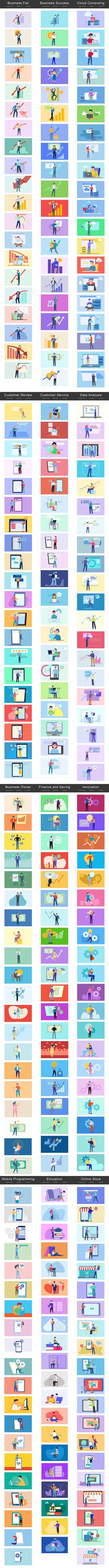 Mega Bundle Of 1000+ Modern Web Illustrations - Preview 1