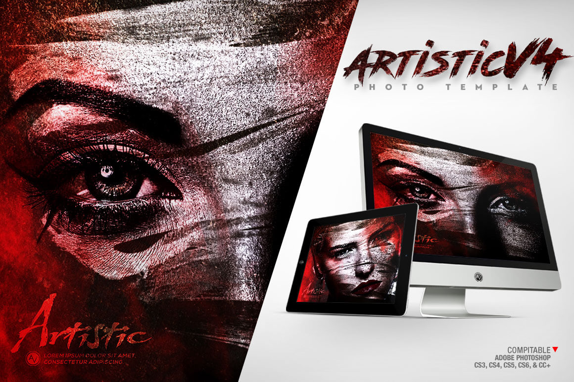 Artistic Photo Template V4 in photoshop artistic effects bundle