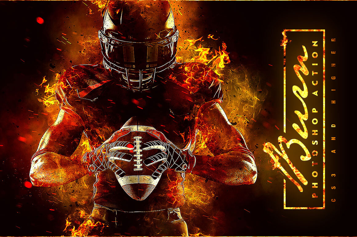 Burn Photoshop Action Banner