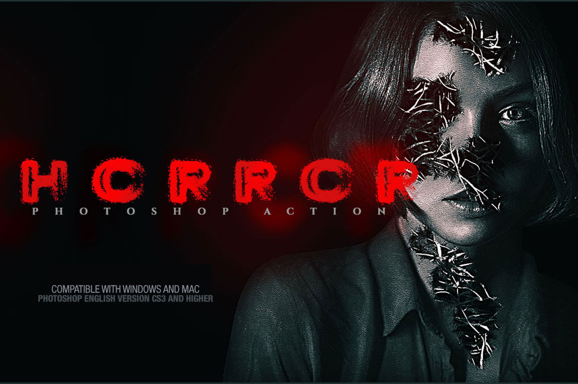 Horror Photoshop Action Banner in photoshop artistic effects bundle