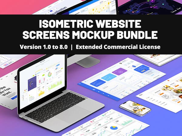 Isometric Website Mockups Bundle Feature Image
