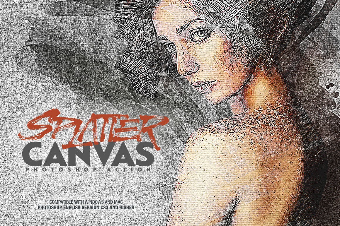 Splatter Canvas Photoshop Action