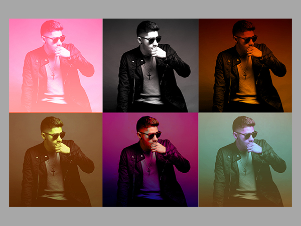 collage of various duotone effects