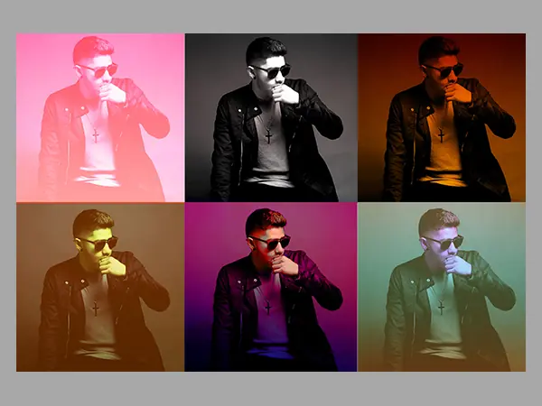 collage of various duotone effects