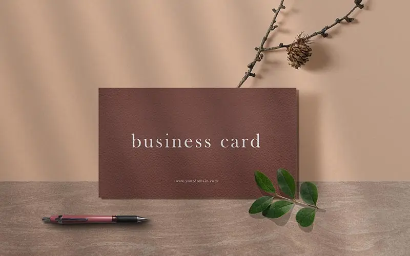 Dark brown Elegant business card mockup