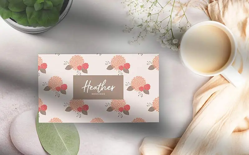 Floral design business card mockup design