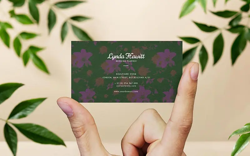 Leaf design business card mockup design