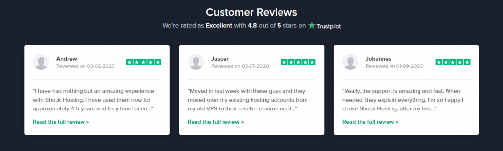 Customers testimony