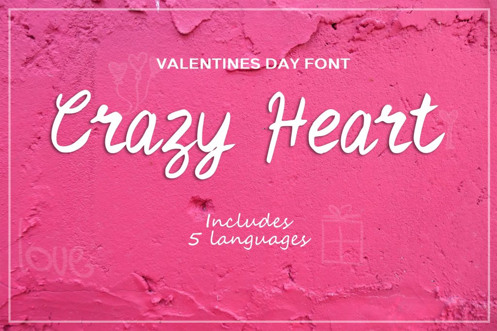 Crazy heart Valentine fonts