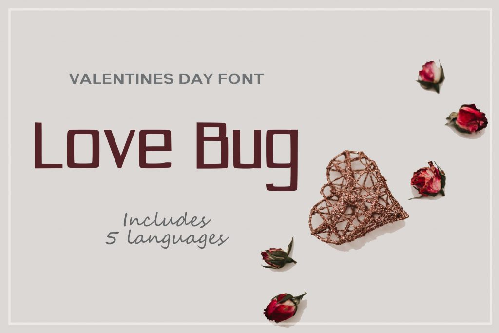 Love bug Valentine fonts
