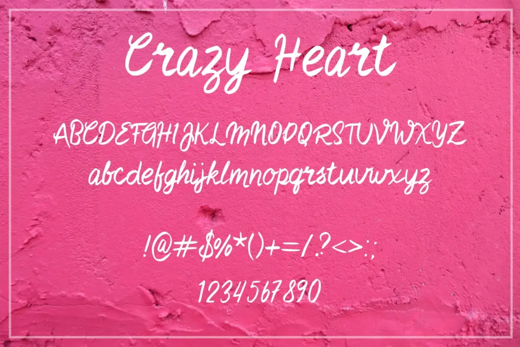 Crazy heart Valentine fonts