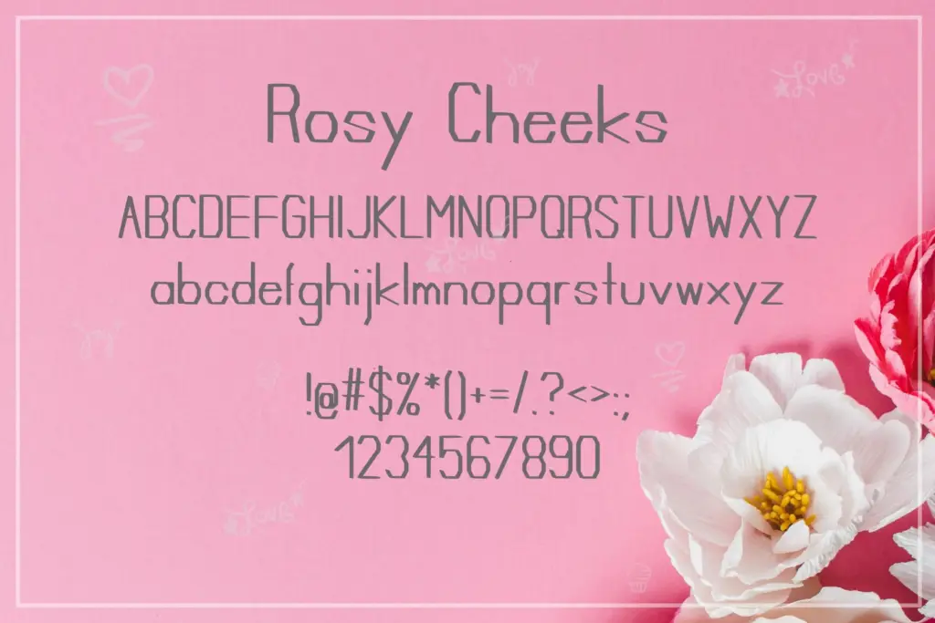 Rosy cheeks valentines fonts