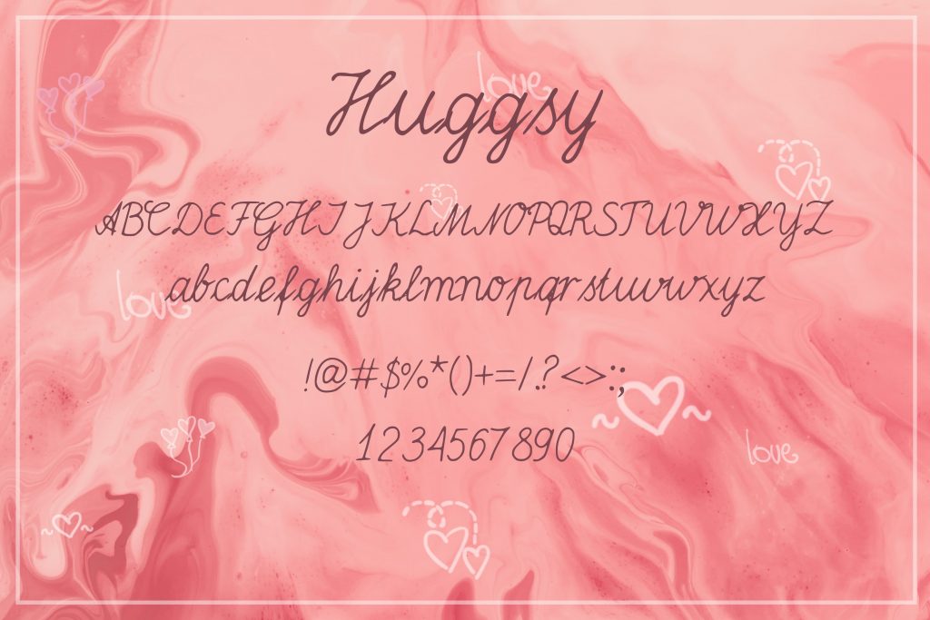 Huggsy valentines day fonts