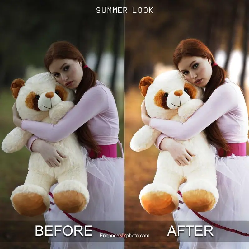 Image transformation using vintage Photoshop action.