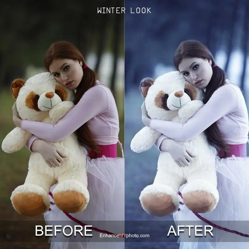 Visual difference between original and vintage enhanced image.