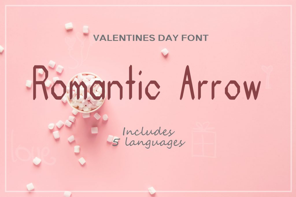 Romantic arrow Valentine fonts