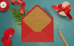 Gold Glitter Background for Postcards