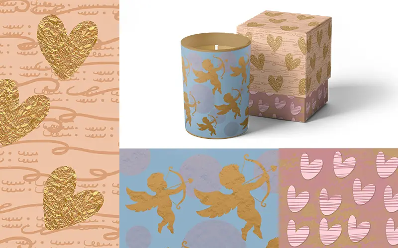 cupid valentine backgrounds used for candle holders