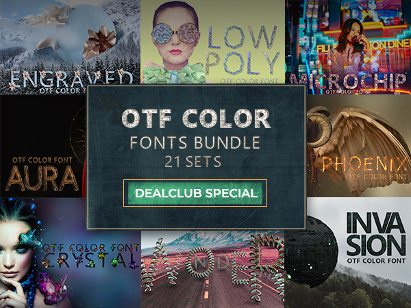 21 Brilliant OTF Color Fonts Sets / Extended Commercial License For Lifetime