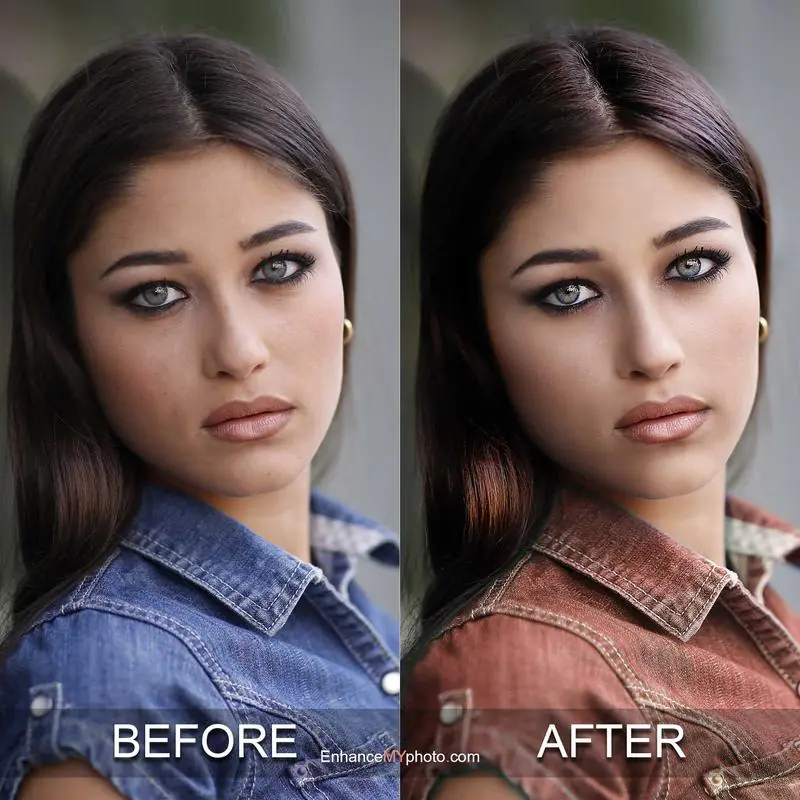 Portrait showing vibrant colors with color pop filter: before and after.