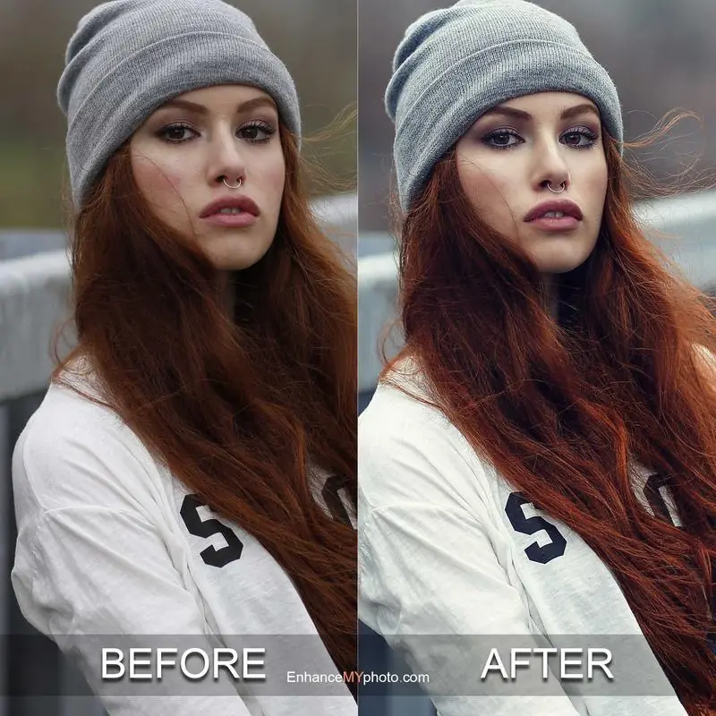Comparison of a muted image and its color pop version.