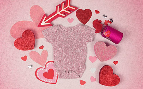baby tshirt pink glitter background preview