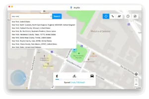 LOcation changer user interface of iToolab AnyGo location spoofer - best location spoofer