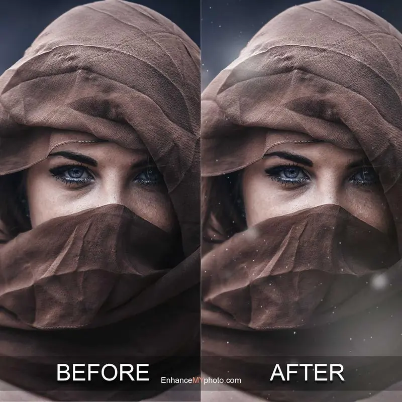 Comparison of an original image and its soft Dust glow version