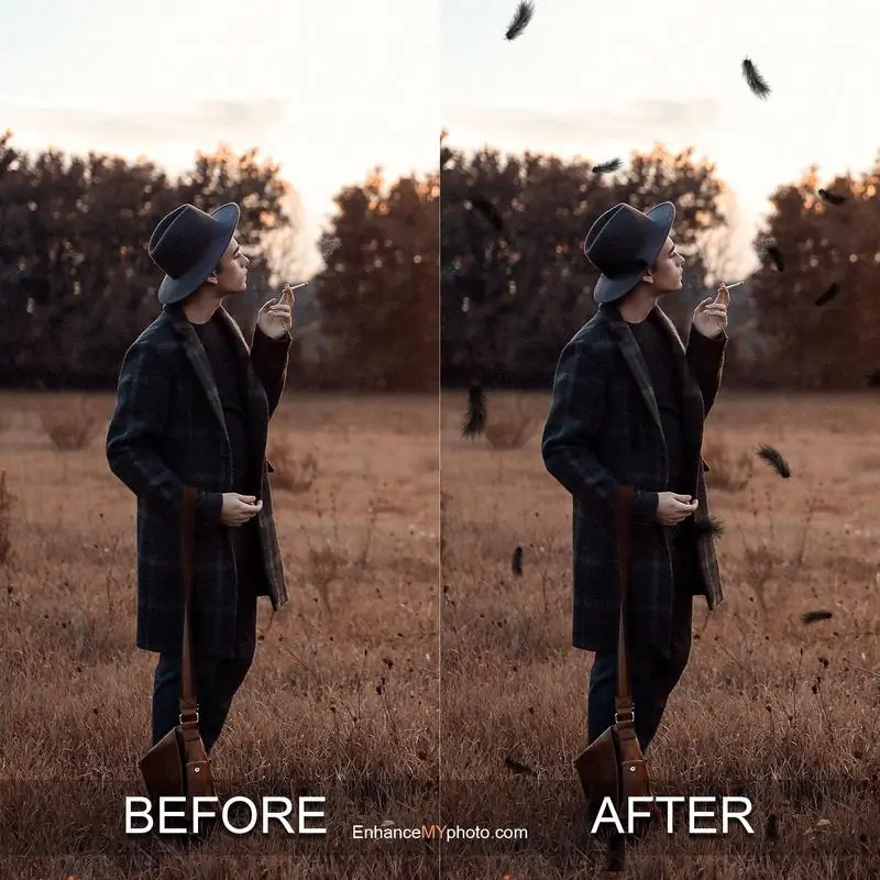 Visual difference between original and sepia tone enhanced image.