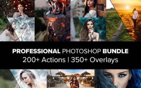 Collage of women posing for the Professional Photoshop bundle