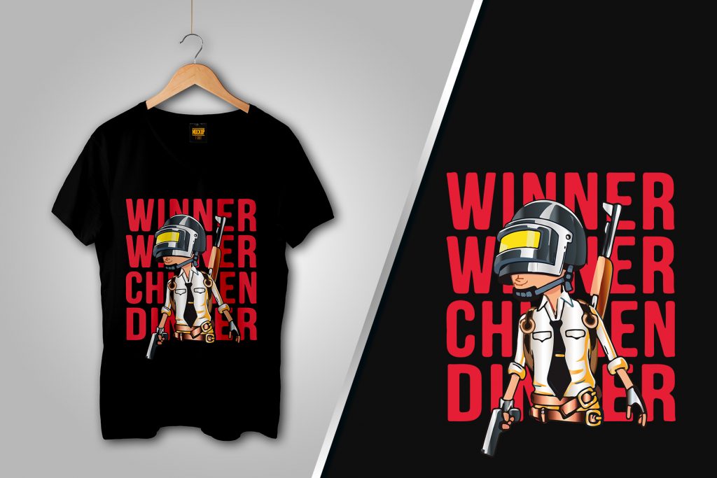 pubg t shirt - winner winner chicken dinner