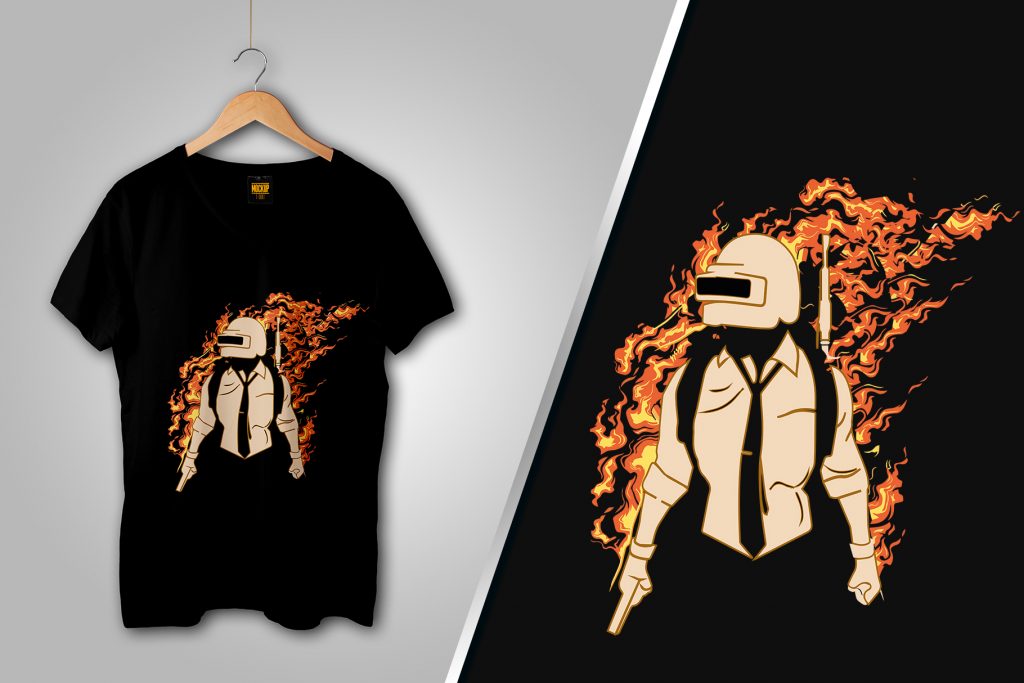 fire pubg t shirt