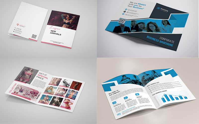 Collage of fitness brochure templates