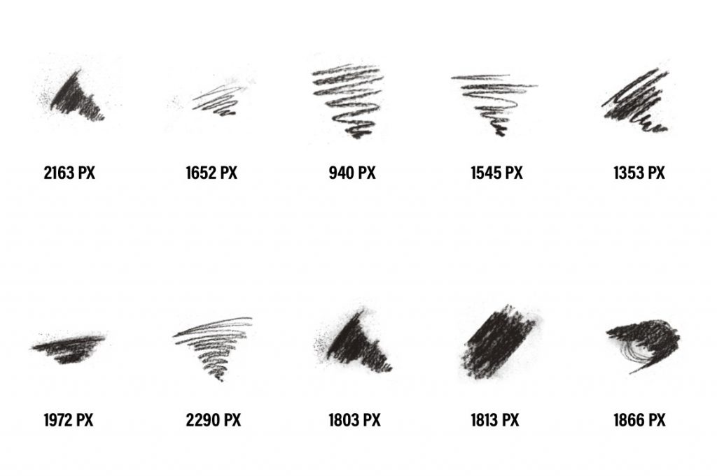 Hard round brush stroke