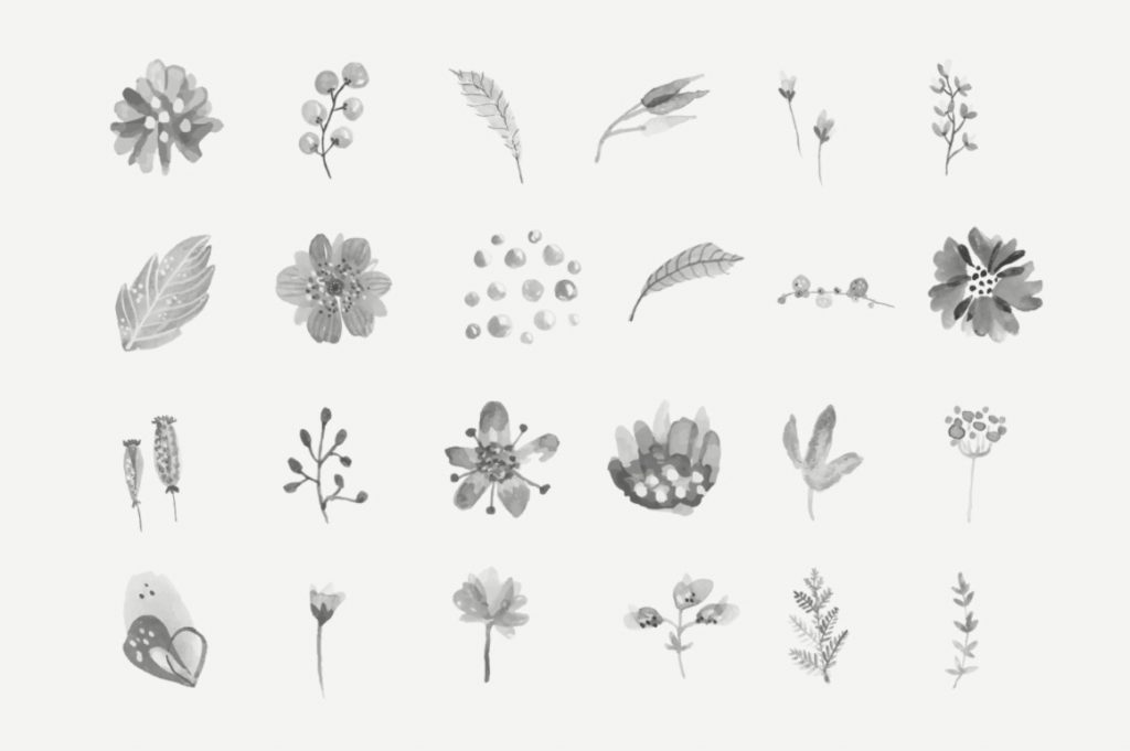 Flower brush stroke