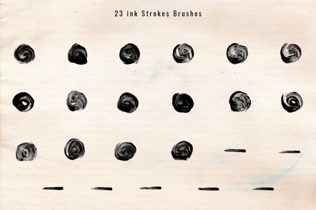 Round Ink Stroke Photoshop Brushes