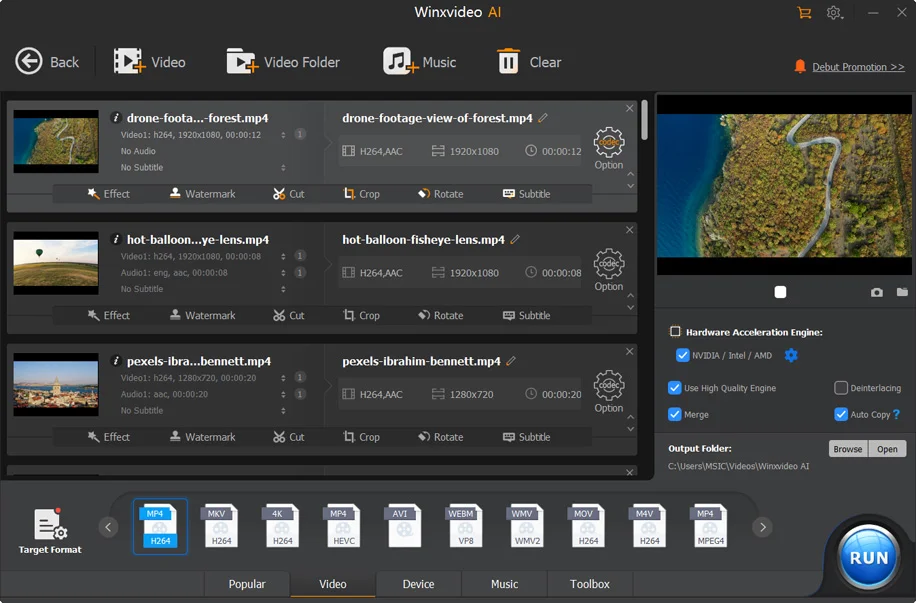 Suported file format of WinX Video AI - AI Photo and video enhancer