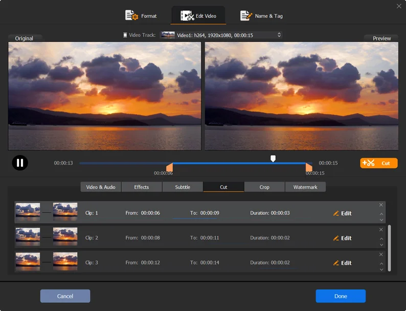 Video Editor and enhancer feature