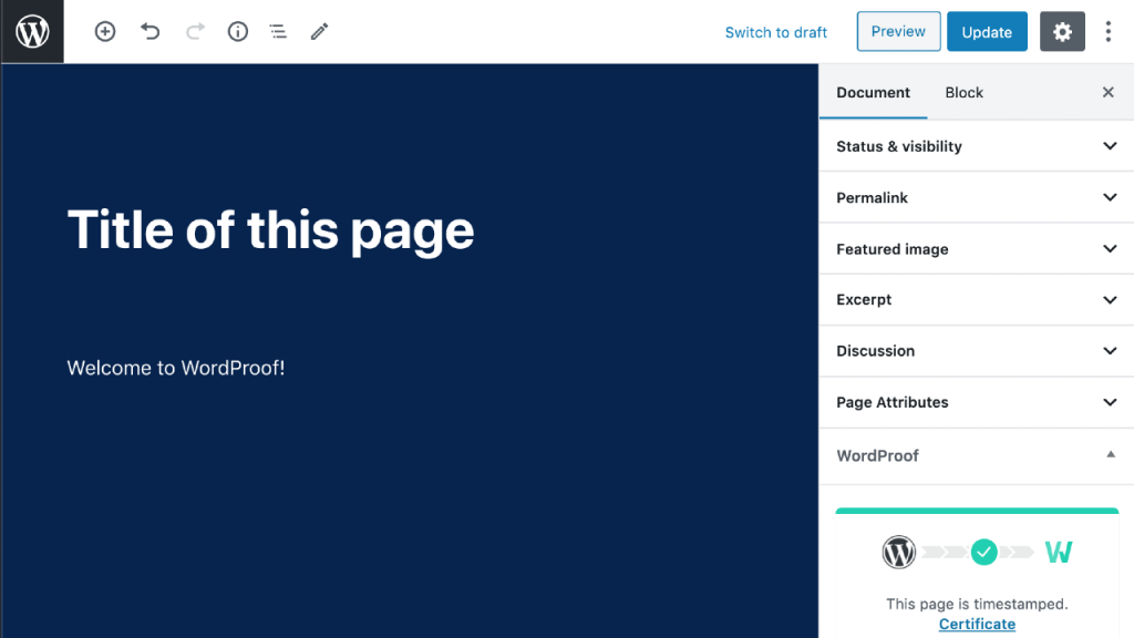wordproof timestamp