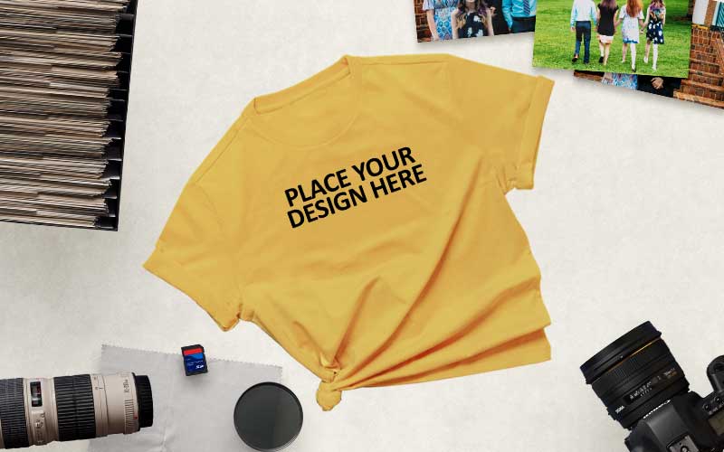 flat lay tshirt mockups