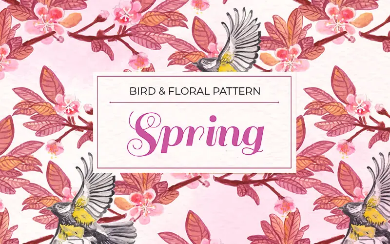 Beautiful Bird Pattern Flower Background