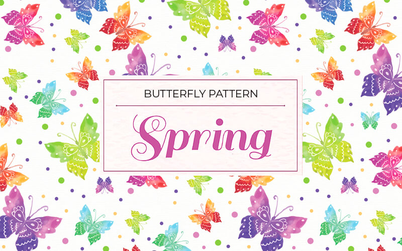 Colorful Butterfly Spring Background