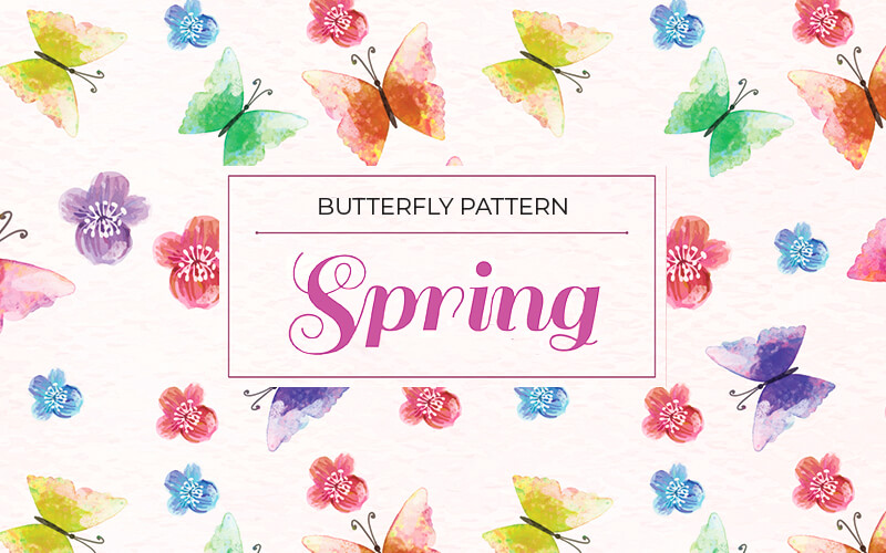 Floral Butterfly Spring Background