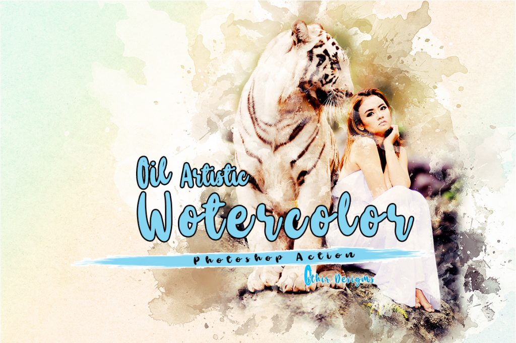 Oil Artistic Watercolour Photoshop Actions Bundle
