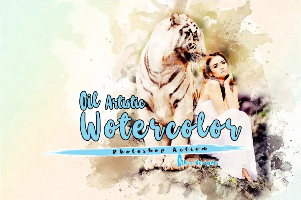 Oil Artistic Watercolour Photoshop Actions Bundle